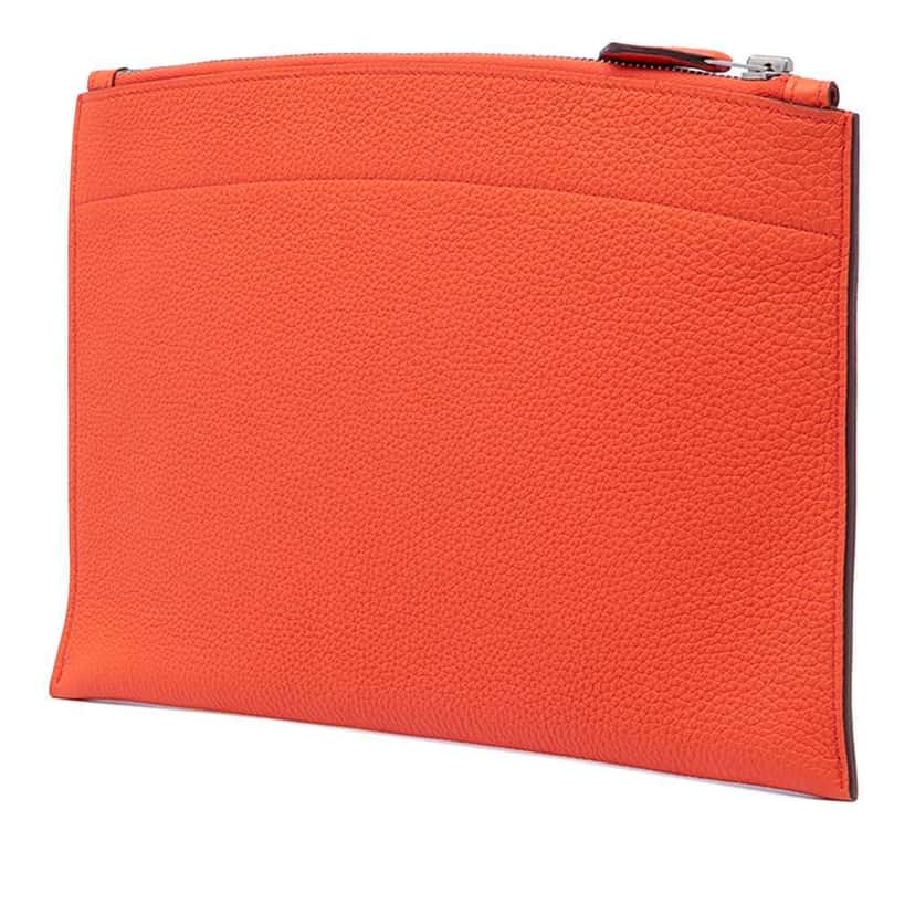 Hermès Small Togo Bazar Pouch Orange Leather Very good condition - Back View