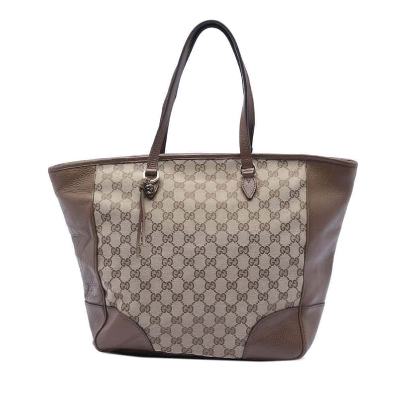 Gucci GG Canvas Bree Zippered Tote Beige Very good condition - Front View