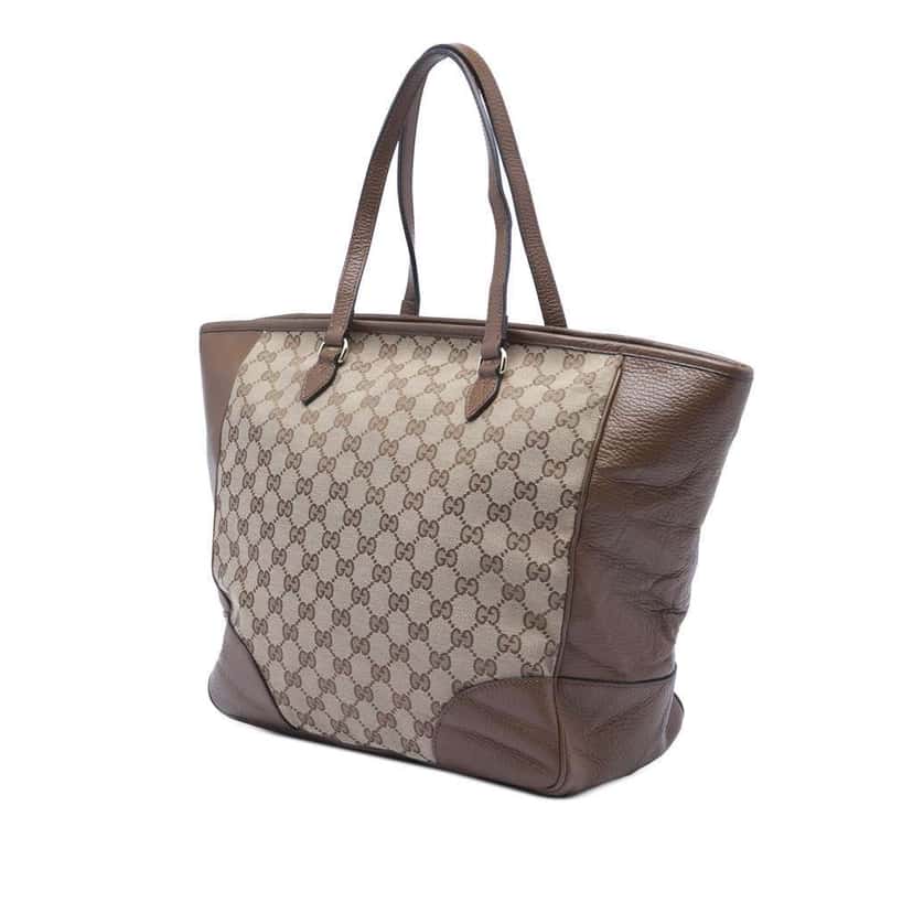 Gucci GG Canvas Bree Zippered Tote Beige Very good condition - Back View