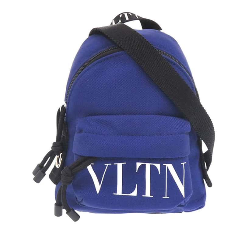 Valentino Mini Canvas VLTN Convertible Backpack Blue Canvas Very good condition - Front View