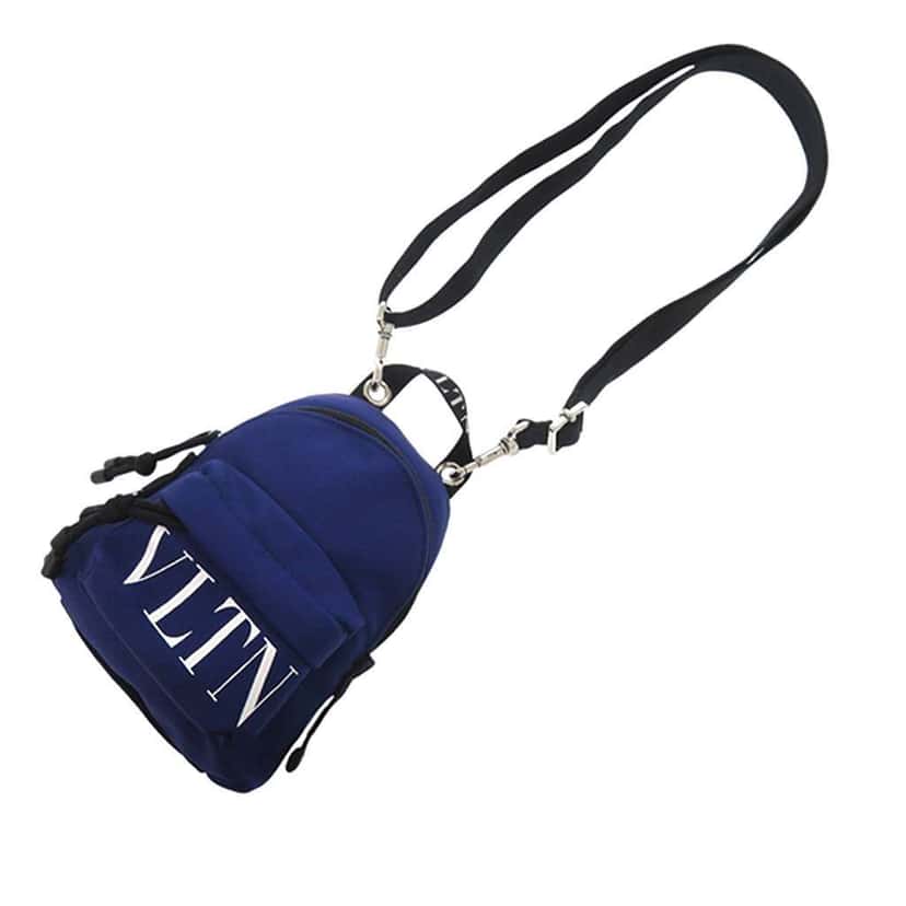 Valentino Mini Canvas VLTN Convertible Backpack Blue Canvas Very good condition - Back View