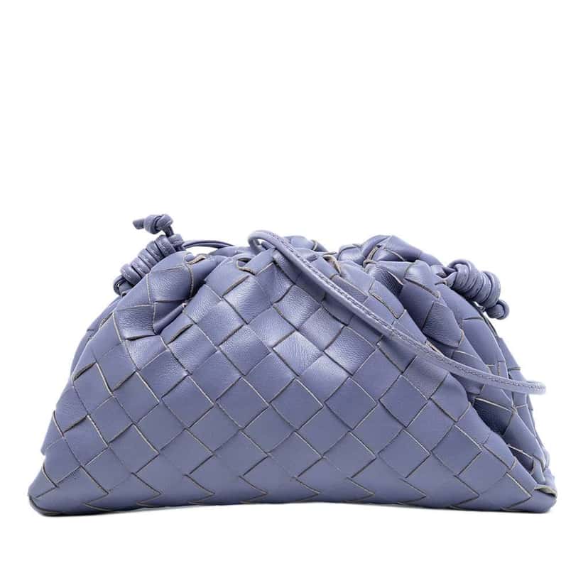 Bottega Veneta Nappa Intrecciato The Mini Pouch Crossbody Purple Leather Very good condition - Front View