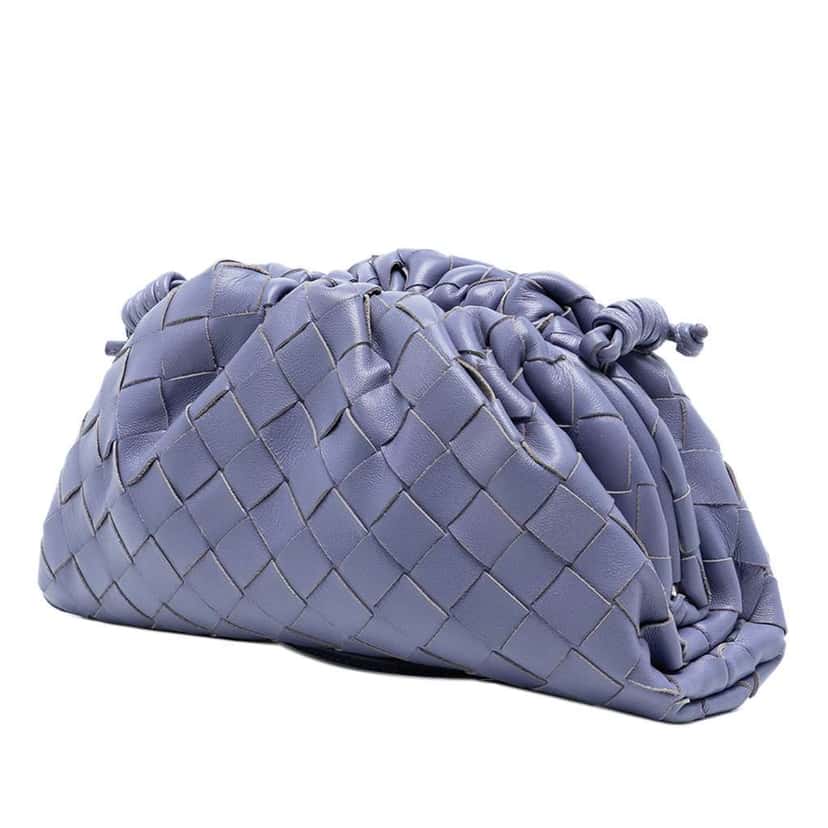 Bottega Veneta Nappa Intrecciato The Mini Pouch Crossbody Purple Leather Very good condition - Back View