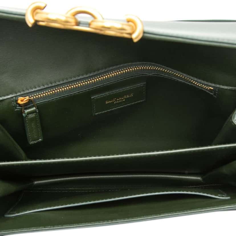 Saint Laurent Smooth Calfskin Le Maillon Crossbody Green Leather Very good condition - Model View