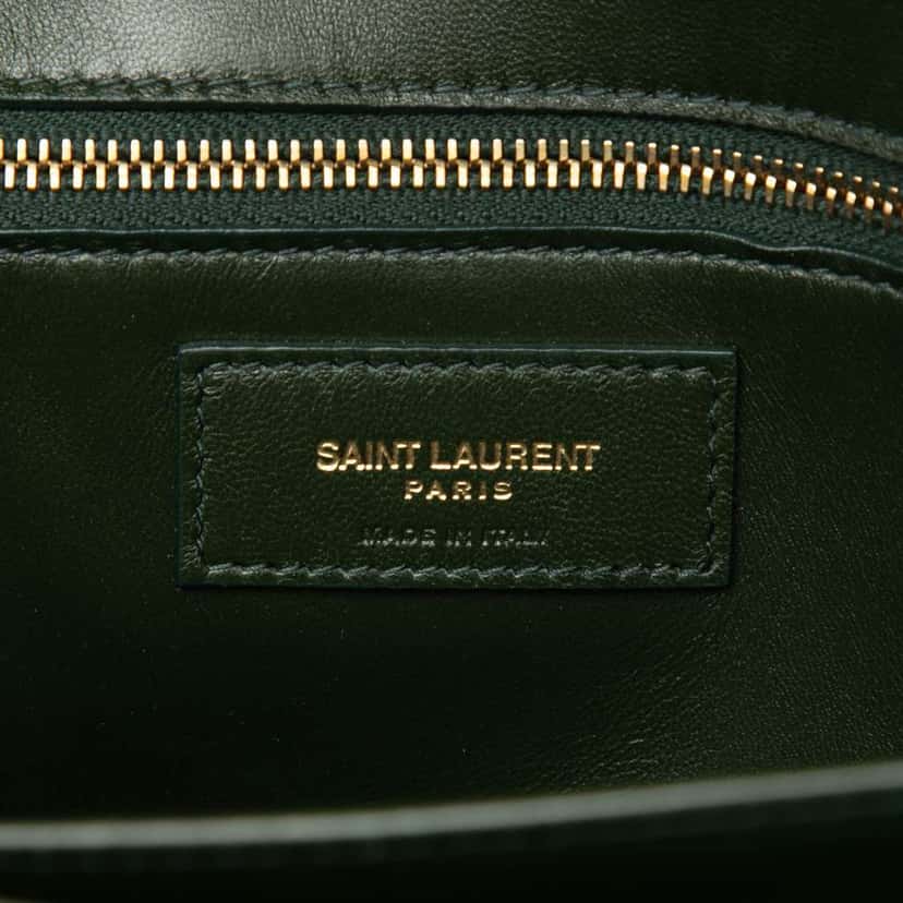 Saint Laurent Smooth Calfskin Le Maillon Crossbody Green Leather Very good condition - Box View