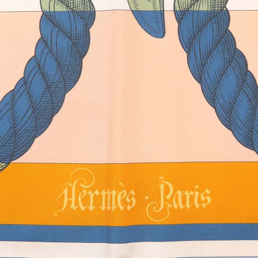 Hermès Della Cavalleria Double Face Silk Scarf 90 Orange Silk Never worn - Box View
