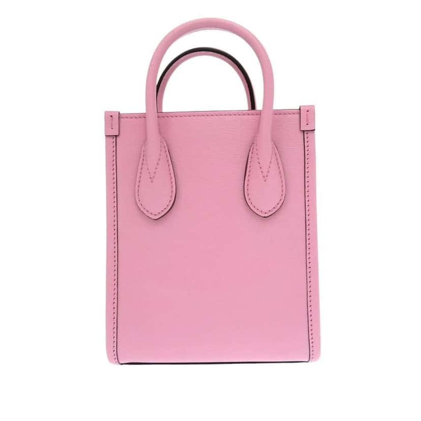 Gucci BNF Mini Textured Dollar Calfskin Bananya Print Vertical Tote Pink Leather Very good condition - Back View