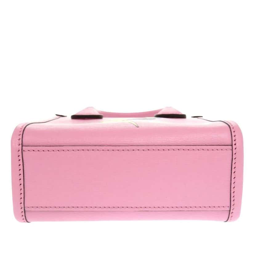 Gucci BNF Mini Textured Dollar Calfskin Bananya Print Vertical Tote Pink Leather Very good condition - Inside View