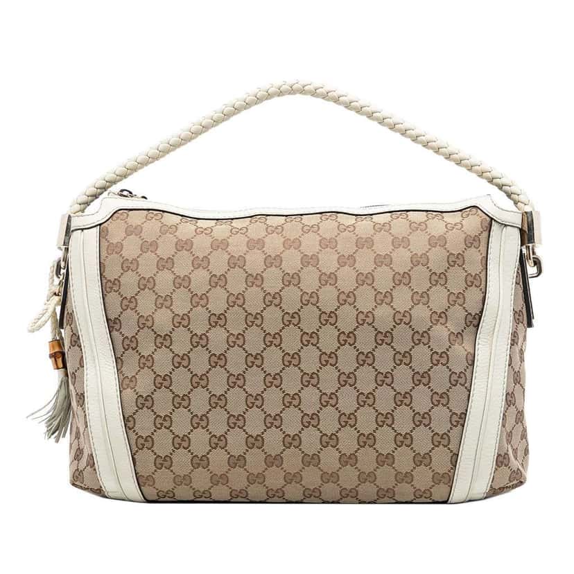 Gucci Medium GG Canvas Bella Shoulder Bag Beige Very good condition - Front View