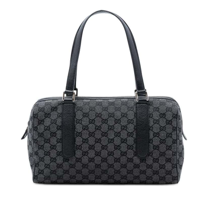 Gucci GG Canvas Boston Bag Grey Canvas Very good condition - Front View