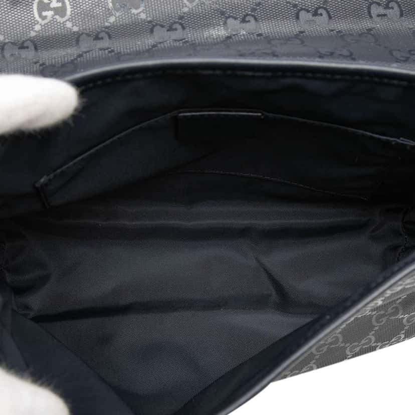 Gucci Kids GG Imprime Web Messenger Bag Black Canvas Very good condition - Model View
