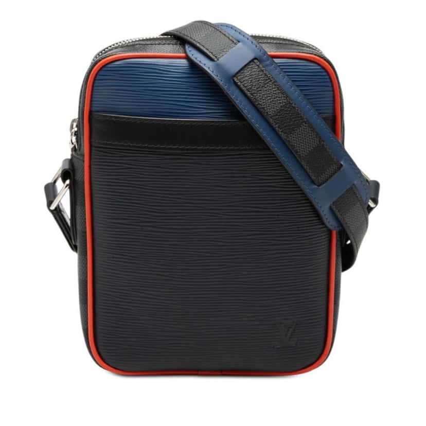 Louis Vuitton Epi Damier Graphite Danube Slim Blue Leather Very good condition - Front View