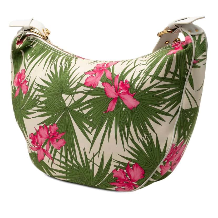Celine Floral Printed Canvas Crossbody White Canvas Very good condition - Back View