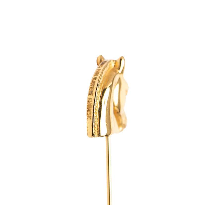 Hermès Gold Plated Bijouterie Fantaisie Horse Pin Brooch Gold Metal Very good condition - Model View