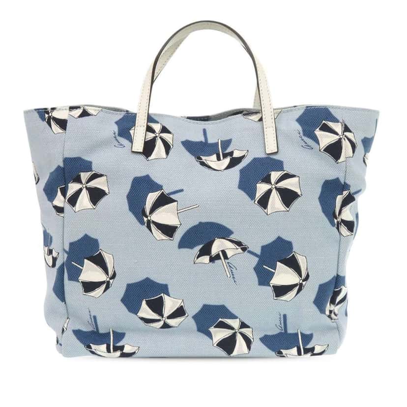 Gucci Kids Canvas Umbrella Tote Blue Canvas Very good condition - Back View