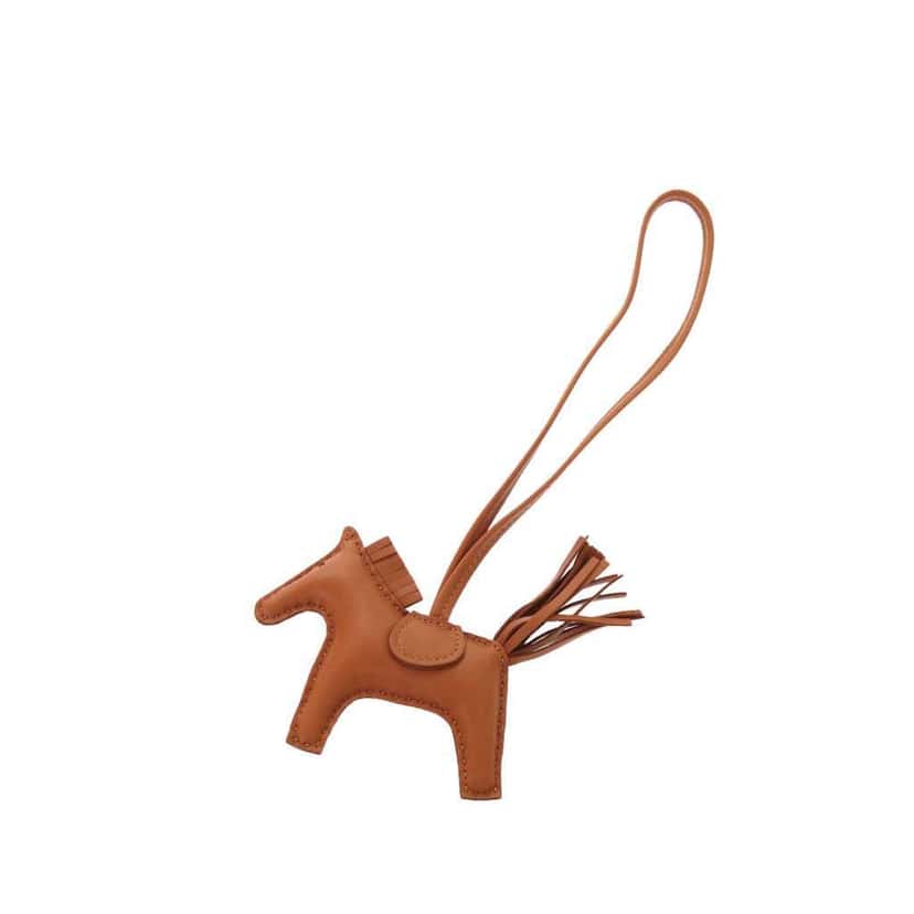 Hermès Milo Lambskin Grigri Rodeo Pegase Bag Charm PM Brown Leather Very good condition - Back View