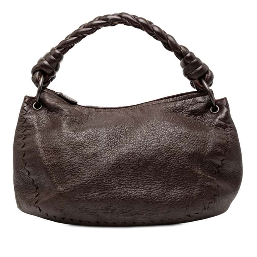Bottega Veneta Cervo Hobo Bag Brown Leather Very good condition - Front View