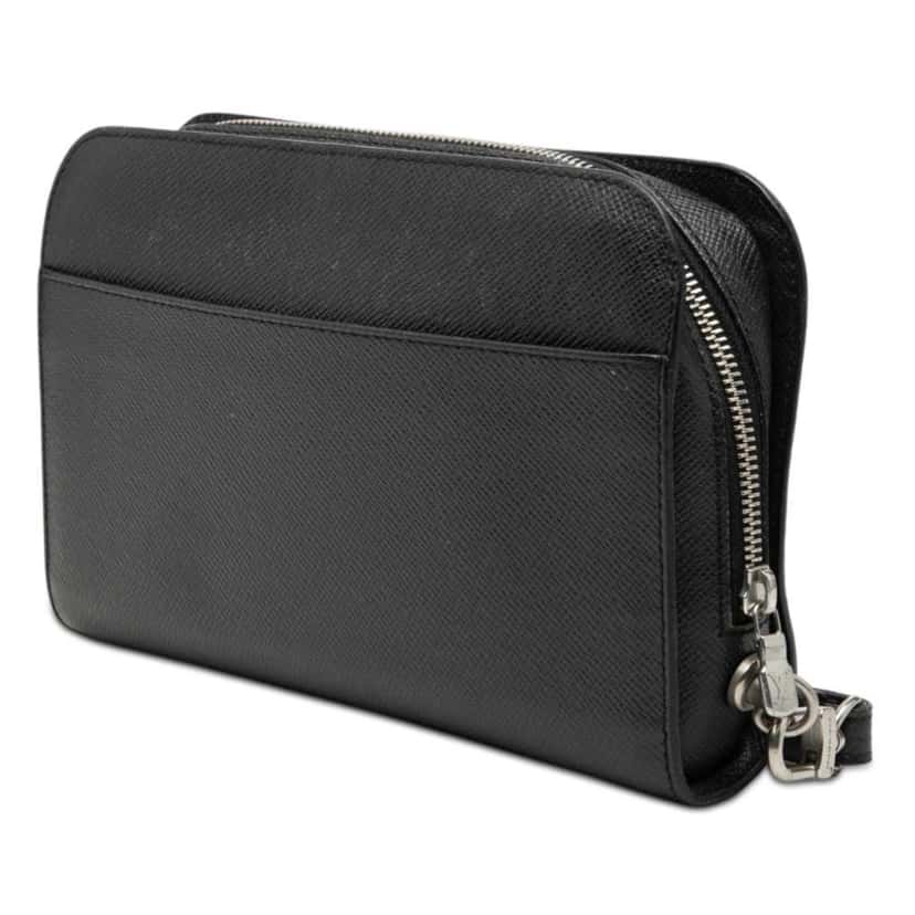Louis Vuitton Taiga Pochette Baikal Black Leather Very good condition - Back View