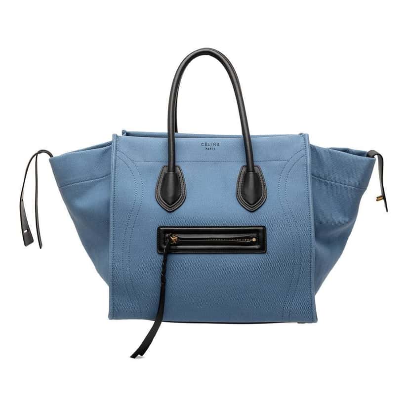 Celine Medium Denim Phantom Luggage Tote Blue Denim Very good condition - Front View