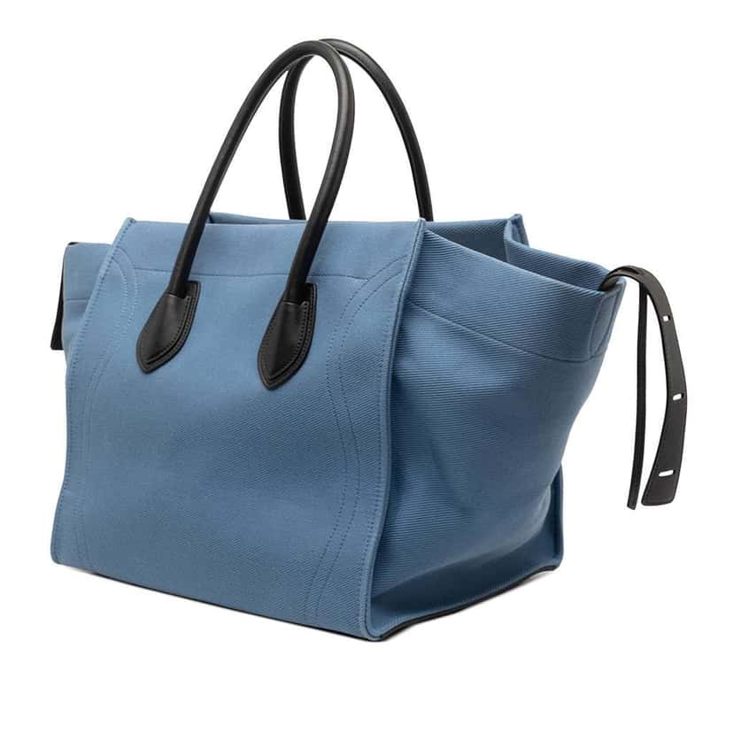 Celine Medium Denim Phantom Luggage Tote Blue Denim Very good condition - Back View