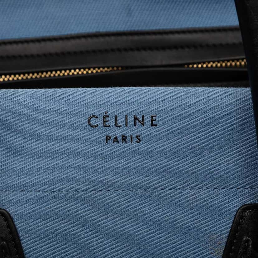 Celine Medium Denim Phantom Luggage Tote Blue Denim Very good condition - Box View