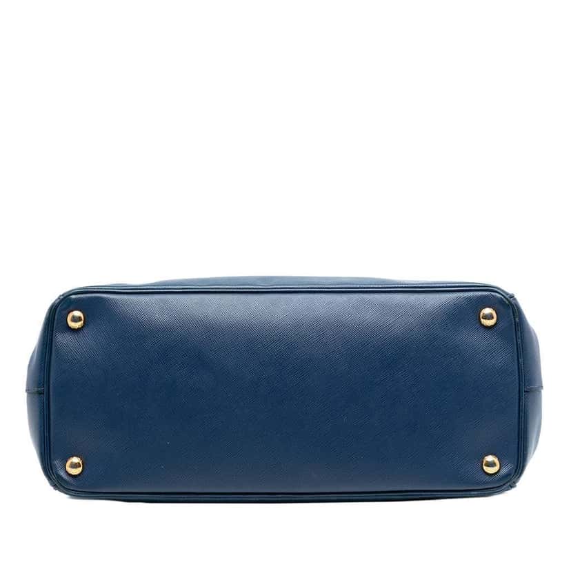 Prada Medium Saffiano Lux Galleria Double Zip Satchel Blue Leather Good condition - Inside View