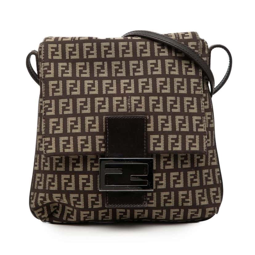 Fendi Zucchino Canvas Crossbody Brown Canvas Very good condition - Front View