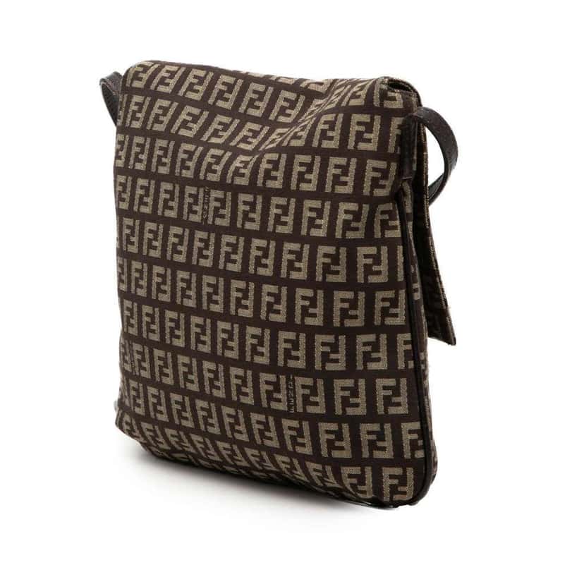 Fendi Zucchino Canvas Crossbody Brown Canvas Very good condition - Back View