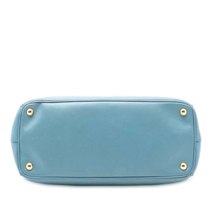 Prada Medium Saffiano Lux Galleria Double Zip Satchel Blue Leather Very good condition - Inside View