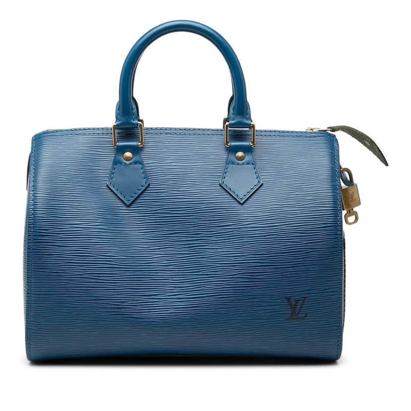 Louis Vuitton Epi Speedy 25 Blue Leather Good condition - Front View