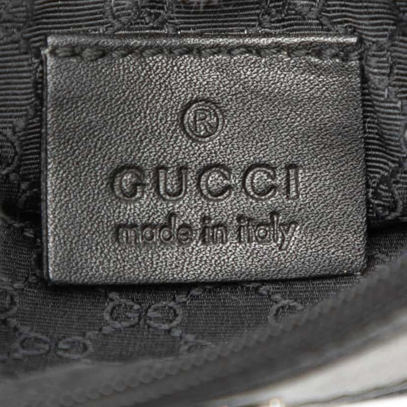 Gucci Leather Trimmed Canvas Shoulder Bag Black Canvas Very good condition - Box View