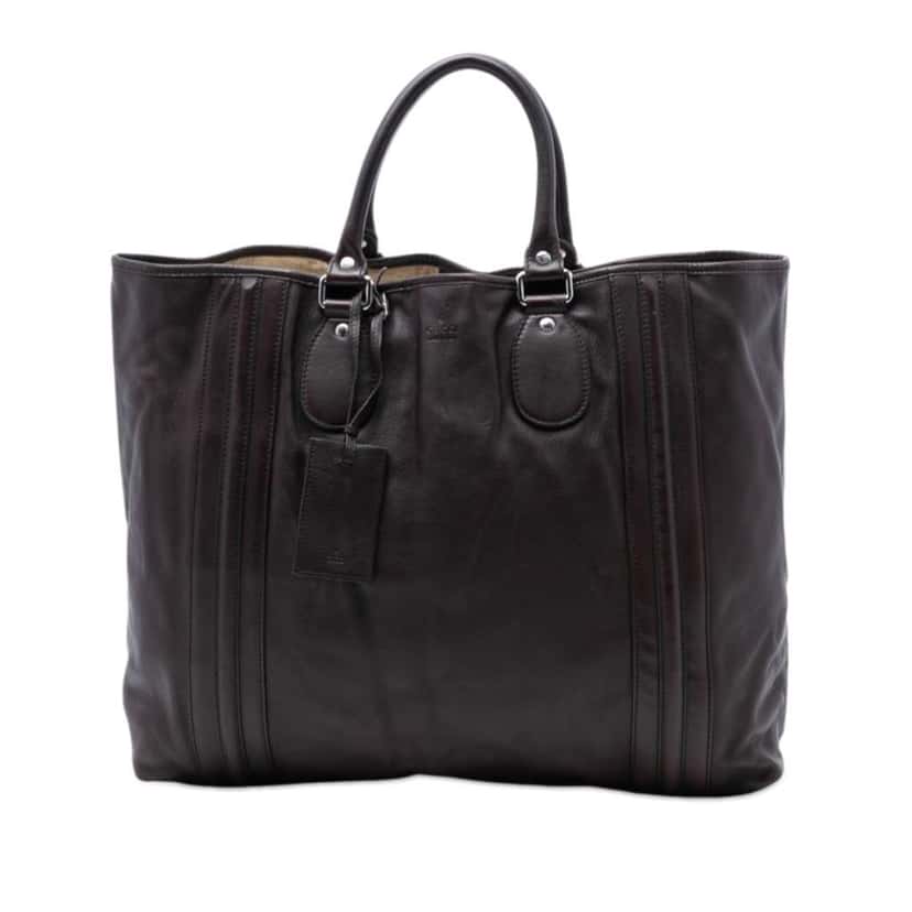 Gucci Leather Tote Brown Leather Very good condition - Front View