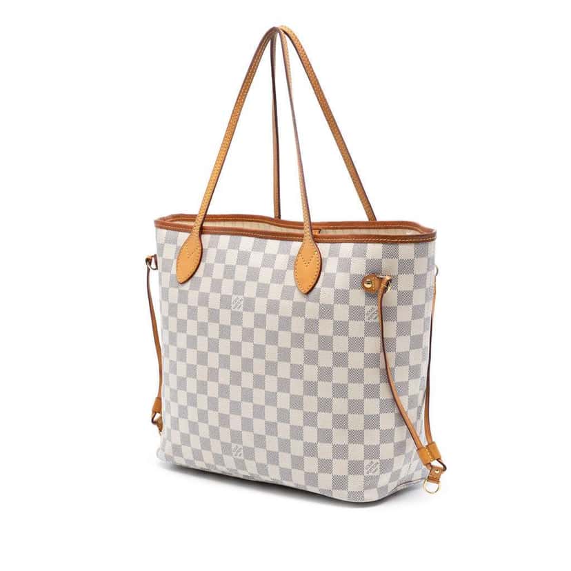 Louis Vuitton Damier Azur Neverfull MM White Very good condition - Back View