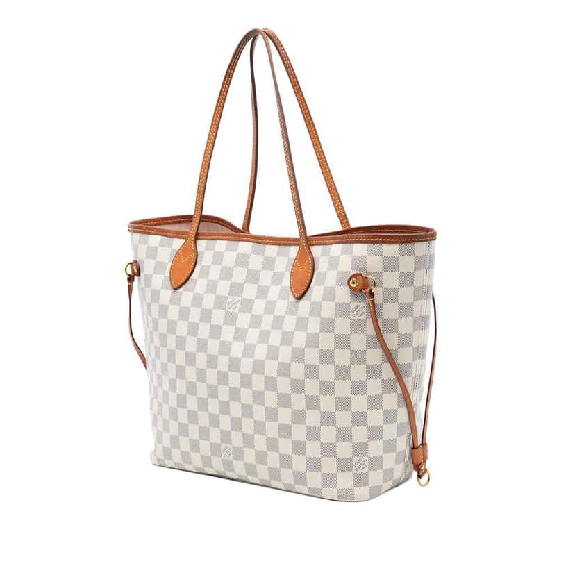 Louis Vuitton Damier Azur Neverfull MM White Very good condition - Back View