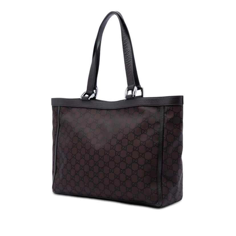 Gucci GG Nylon Abbey D Ring Pocket Tote Brown Very good condition - Back View