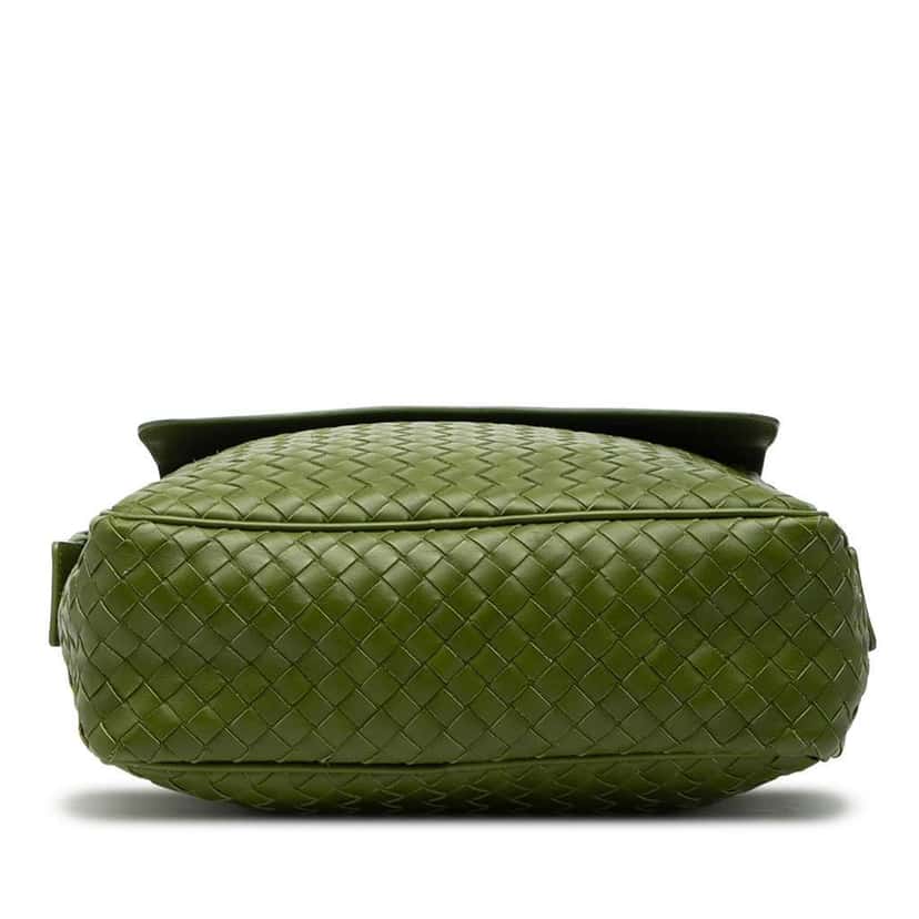 Bottega Veneta Nappa Intrecciato Messenger Bag Green Leather Very good condition - Inside View