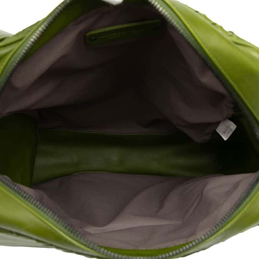 Bottega Veneta Nappa Intrecciato Messenger Bag Green Leather Very good condition - Model View
