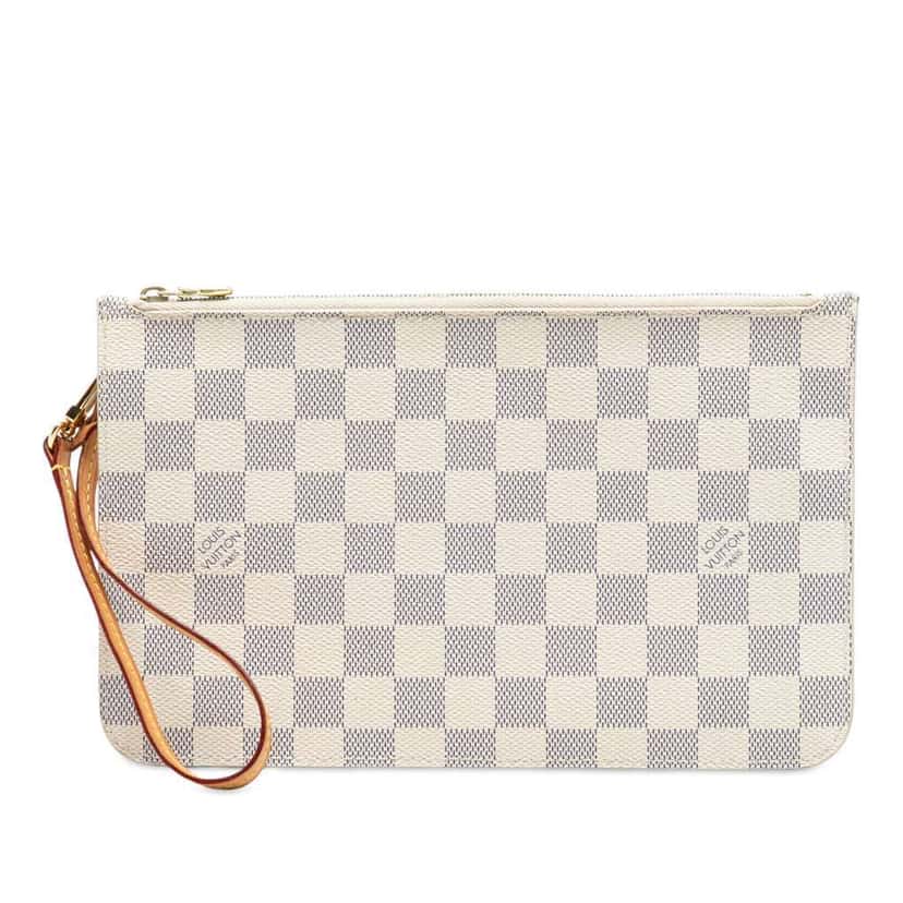 Louis Vuitton Damier Azur Neverfull MM Pouch White Very good condition - Front View