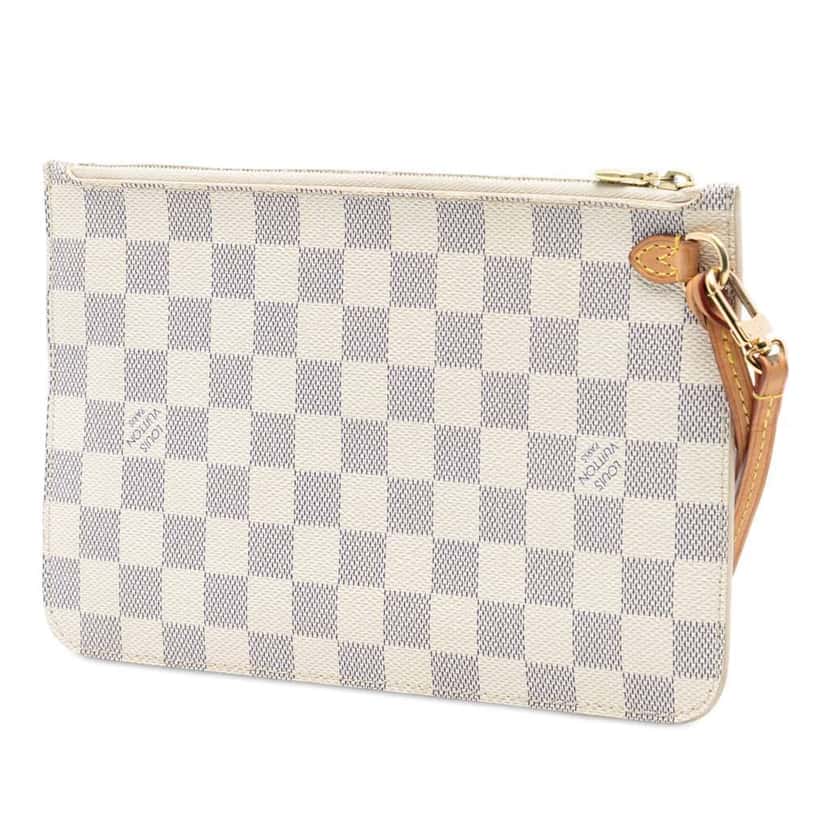 Louis Vuitton Damier Azur Neverfull MM Pouch White Very good condition - Back View