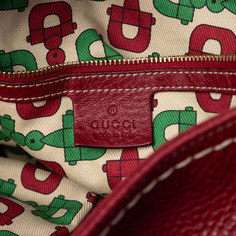 Gucci Large Guccissima Trimmed Leather Signoria Hobo Bag Red Leather Very good condition - Box View
