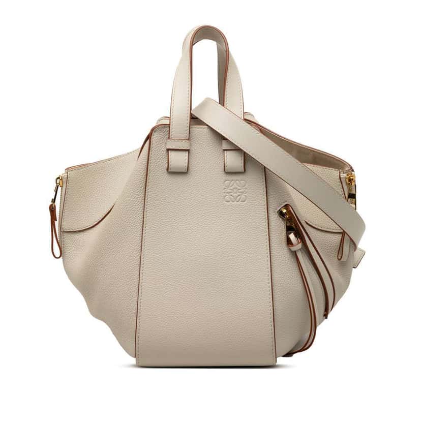 Loewe Medium Grained Calfskin Hammock Satchel Brown Leather Very good condition - Front View