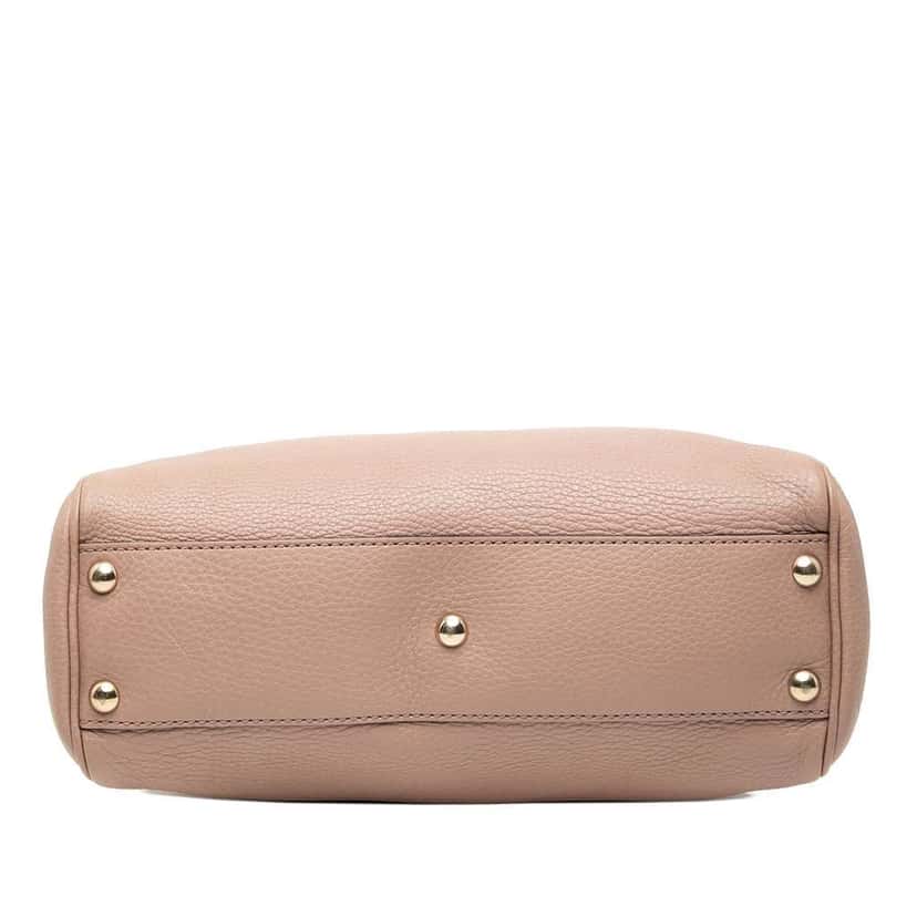 Gucci Small Calfskin Bamboo Shopper Satchel Brown Leather Very good condition - Inside View