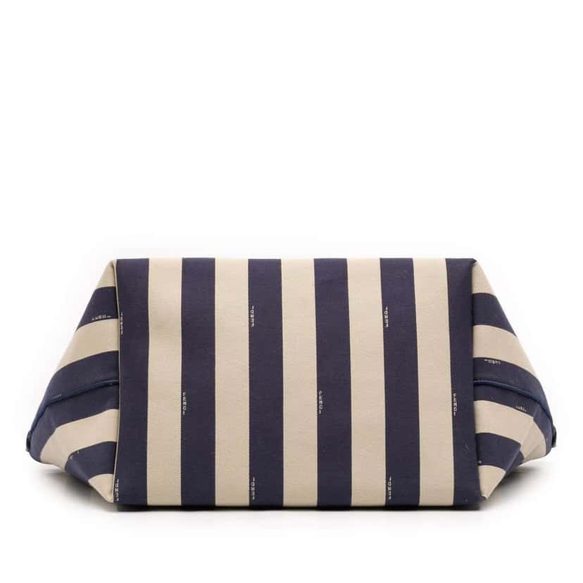 Fendi Large Zucca Canvas Pequin Striped Reversible Roll Tote Blue Canvas Very good condition - Inside View
