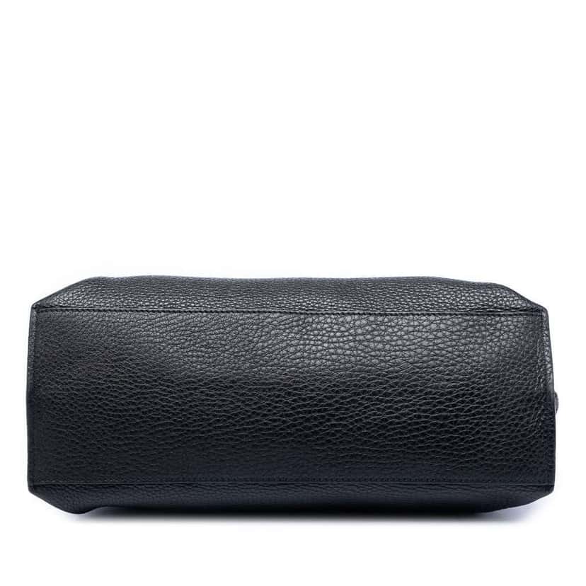 Gucci Medium Leather Bamboo Daily Satchel Black Leather Very good condition - Inside View