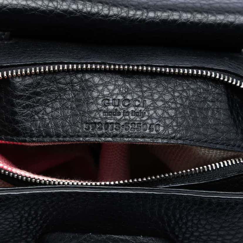 Gucci Medium Leather Bamboo Daily Satchel Black Leather Very good condition - Box View