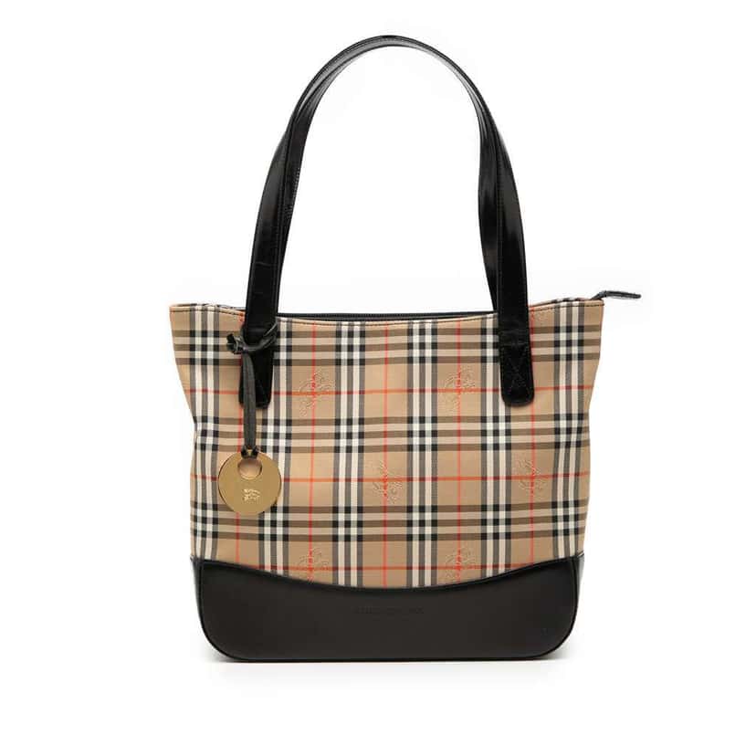 Burberry Haymarket Check Canvas Tote Beige Canvas Very good condition - Front View