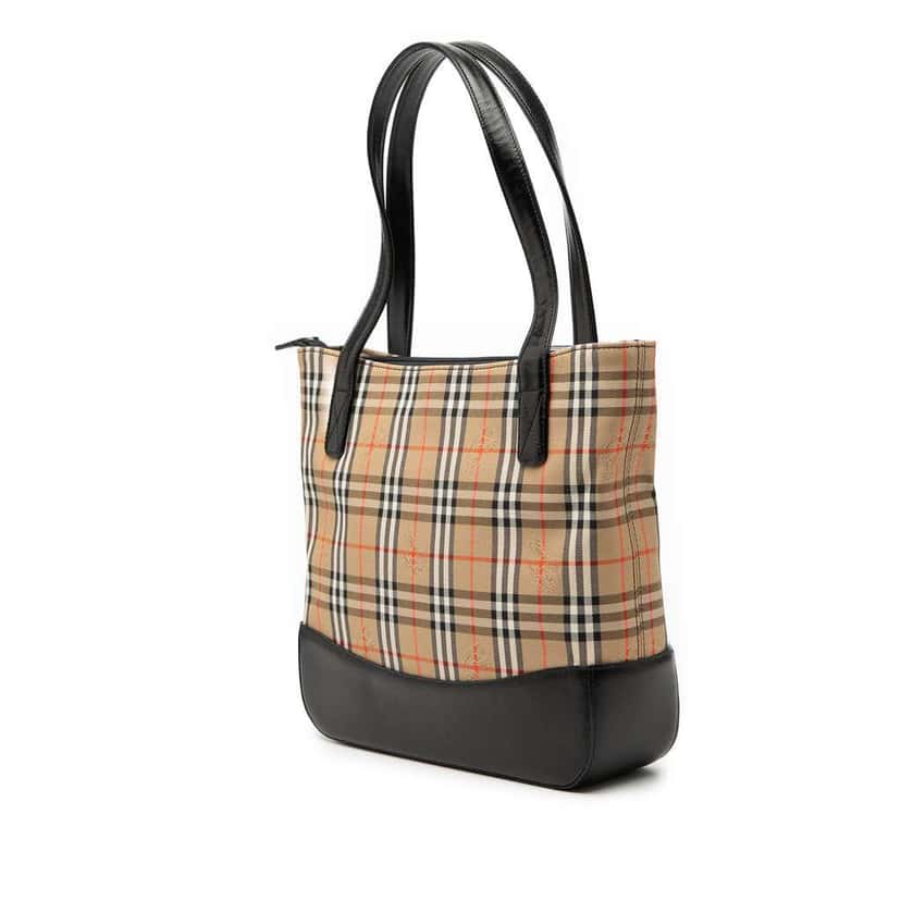 Burberry Haymarket Check Canvas Tote Beige Canvas Very good condition - Back View