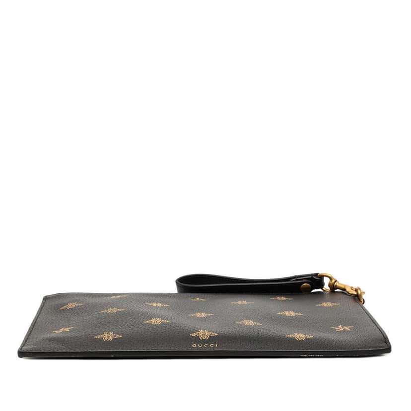 Gucci Leather Bee Star Clutch Black Leather Very good condition - Inside View