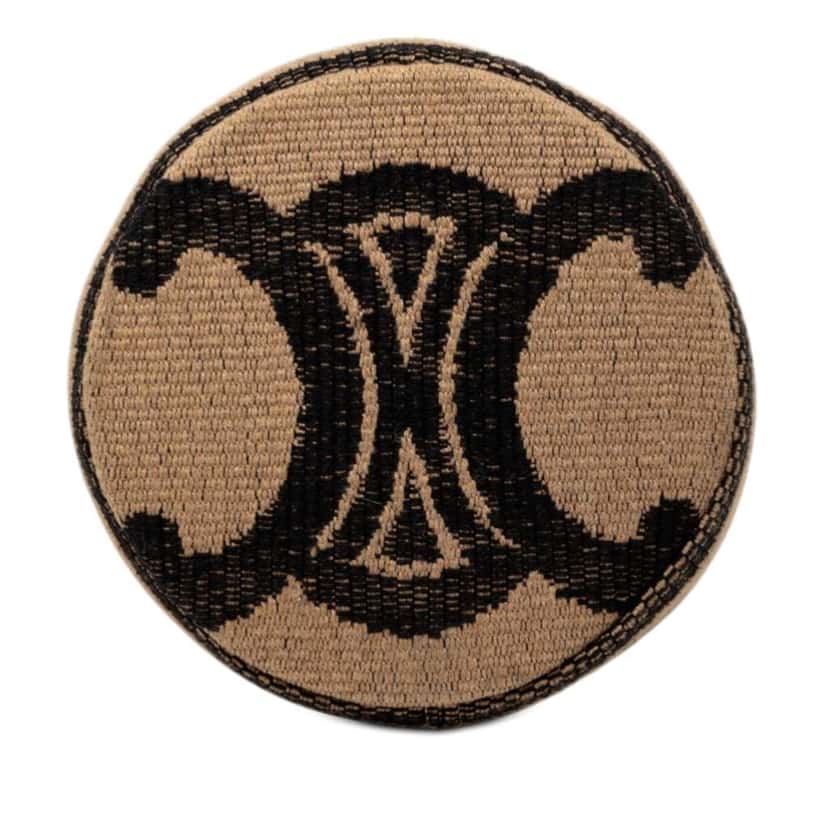 Celine Small Triomphe Raffia Drawstring Bucket Bag Brown Good condition - Inside View