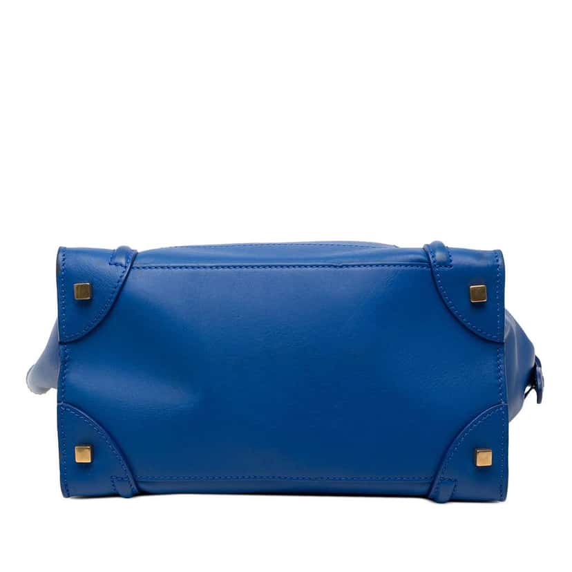 Celine Mini Smooth Calfskin Luggage Tote Blue Leather Good condition - Inside View